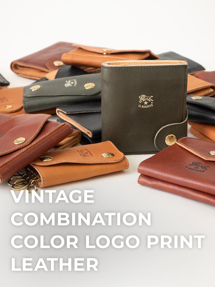 VINTAGE COMBINATION COLOR LOGO PRINT LEATHER