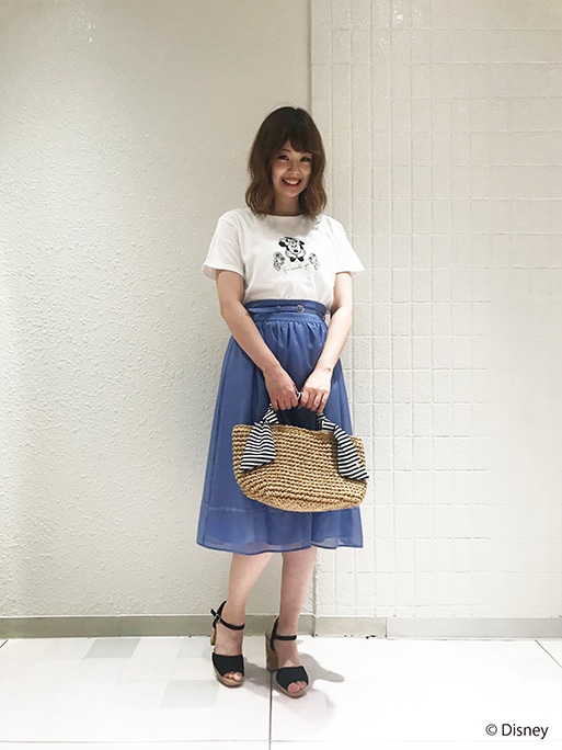 MinnieデザインプリントTシャツ Ivory