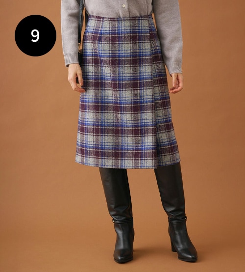 SCAPA 【WEB限定】ムーンタータンツィードスカート