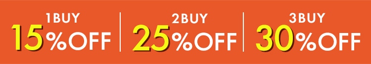 【1BUY 15%OFF】 【2BUY 25%OFF】 【3BUY 30%OFF】