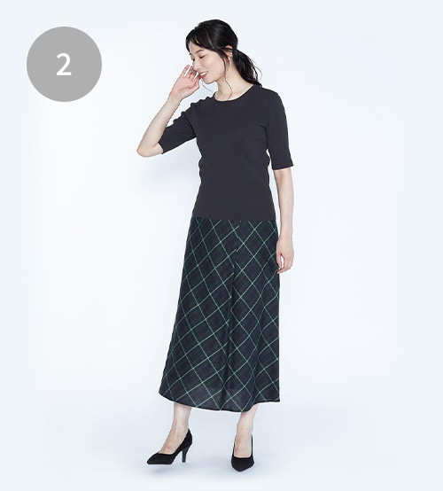 SCAPA トロワチェックスカート