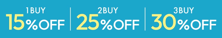 1BUY 15%OFF 2BUY 25%OFF 3BUY 30%OFF