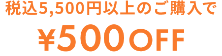 税込5,500円以上のご購入で¥500OFF
