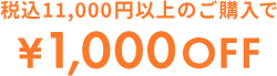 税込11,000円以上のご購入で¥1,000OFF