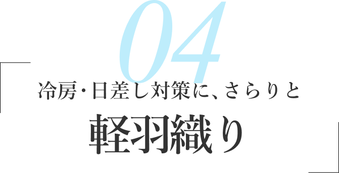04/冷房・日差し対策に、さらりと 軽羽織り