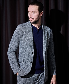 【HIDEAWAYS BLACK】ジオメトリックシアージャカードジャケット