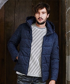 フードプリント中綿ブルゾン