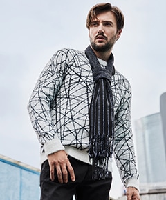 【WEB限定】アラカルトシャギージャカードプルオーバーニット