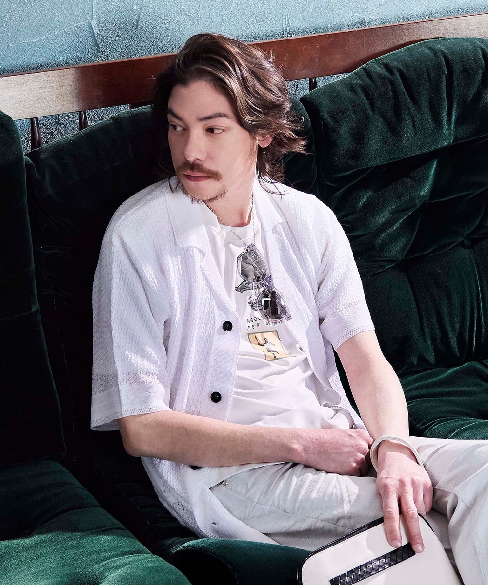 シアージャカードサマーニットシャツ