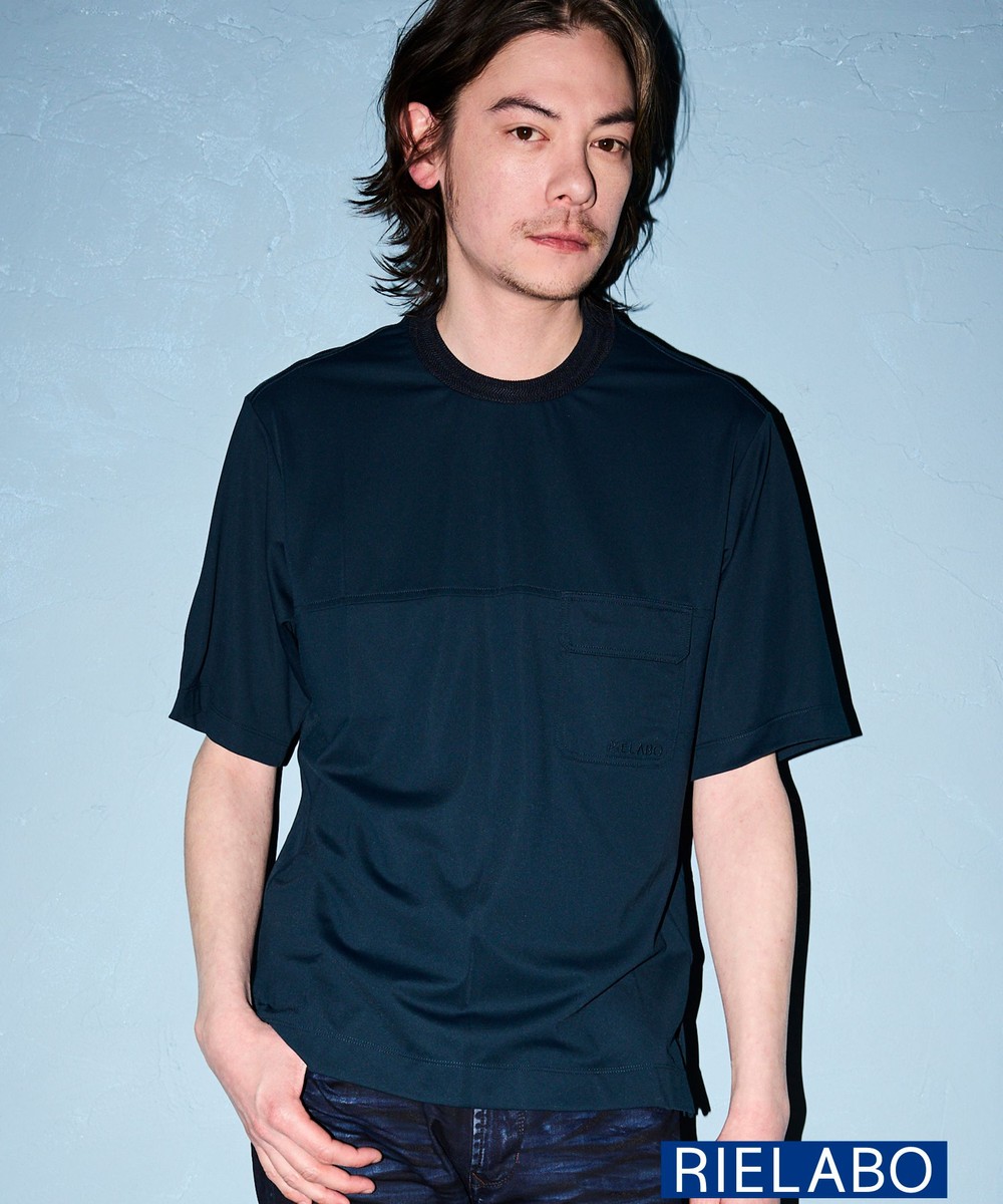 【RIELABO】シルク混ストレッチスムースＴシャツ