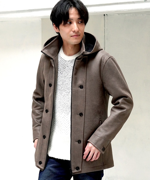 マイクロ起毛ポンチ ムラプリントナポレオンブルゾン