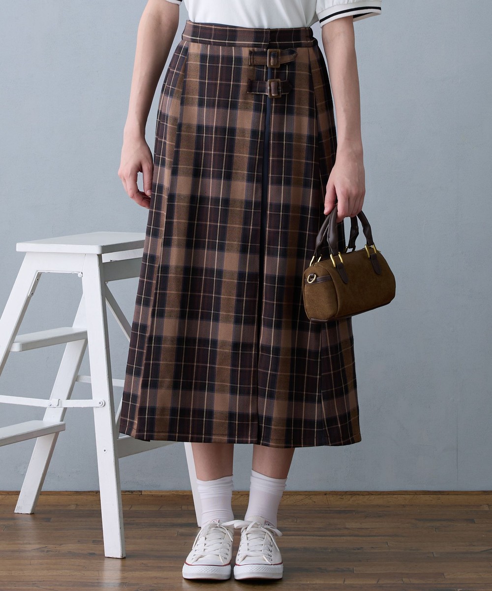 チェックプリーツセットスカート