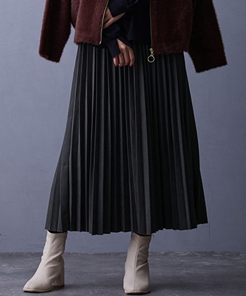 スエード調プリーツスカート
