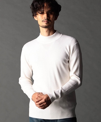 12G リブハイネックニット