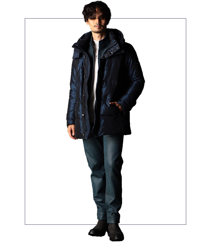 ストレッチシャンブレー ダウンブルゾンン