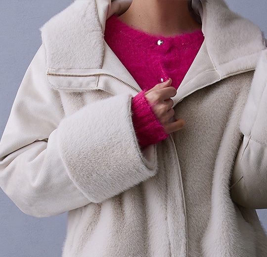 リバーシブルフェイクムートンブルゾン