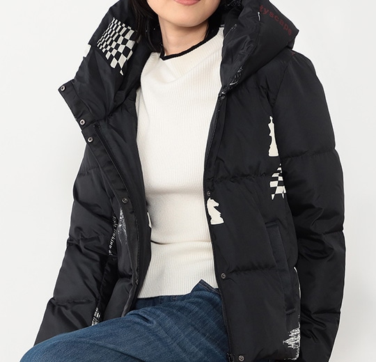 【WALDO】チェス柄ダウンブルゾン