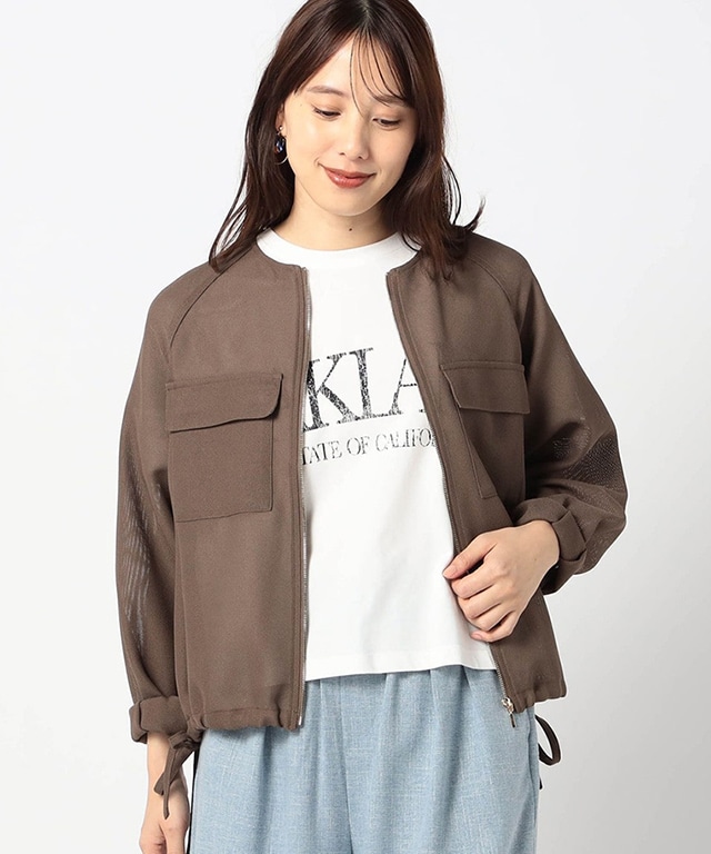 メッシュノｰカラーブルゾン