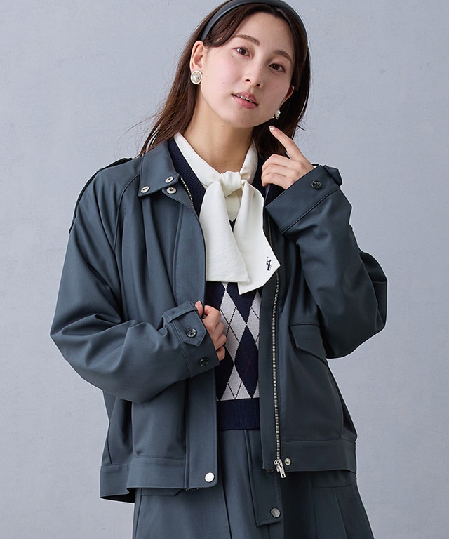 スタンドカラートレンチジャケット