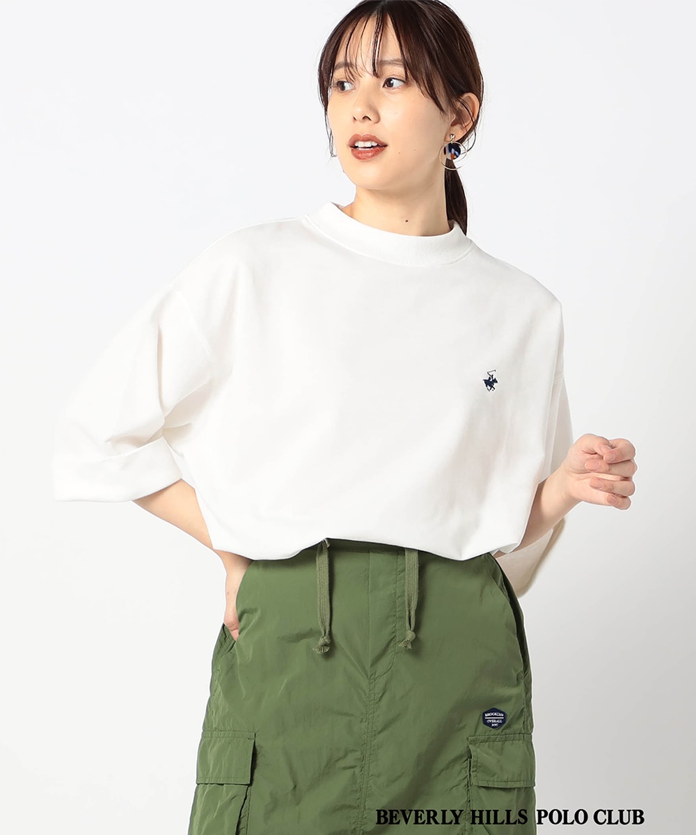 【BEVERLY HILLS POLO CLUB 別注】袖ロールアップワイドカットソー