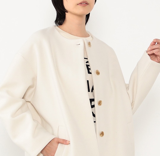 【WALDO】ノーカラーコクーンコート