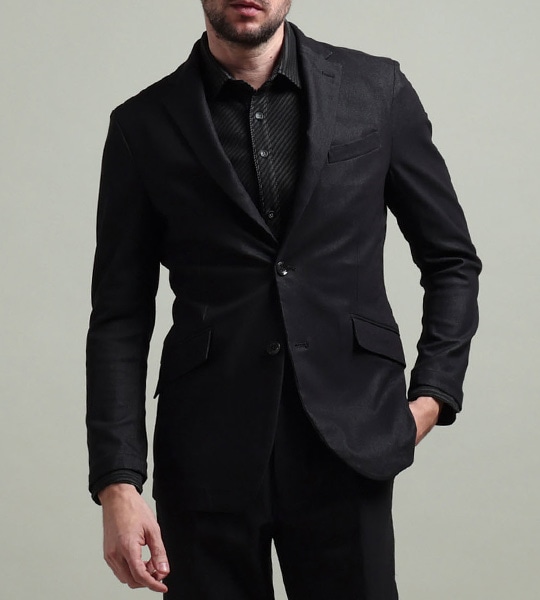 【HIDEAWAYS BLACK】ガムストレッチブライトシャンブレー2Bジャケット