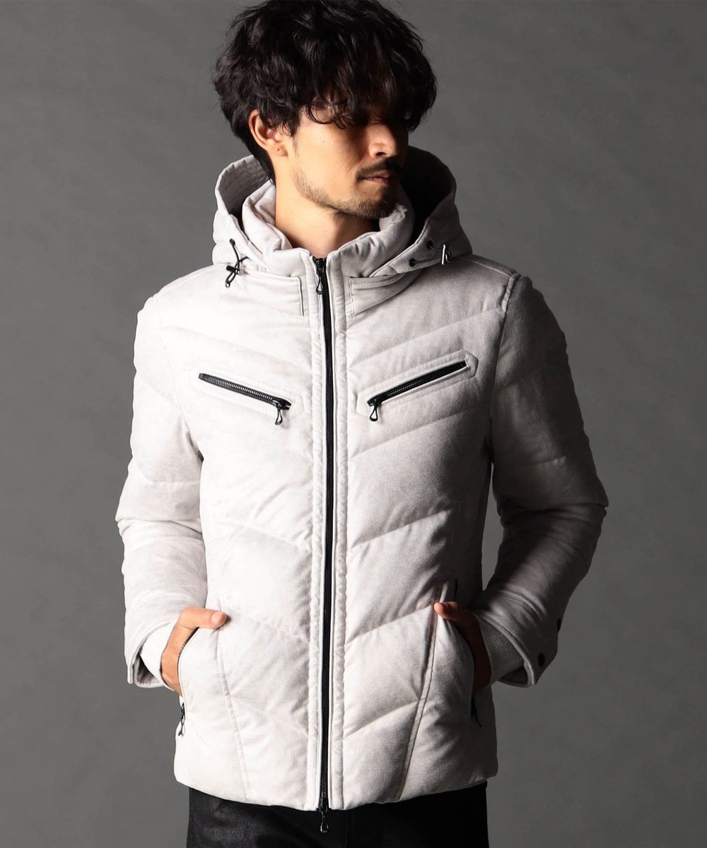 ムラプリントマイクロクロス ダウンブルゾン