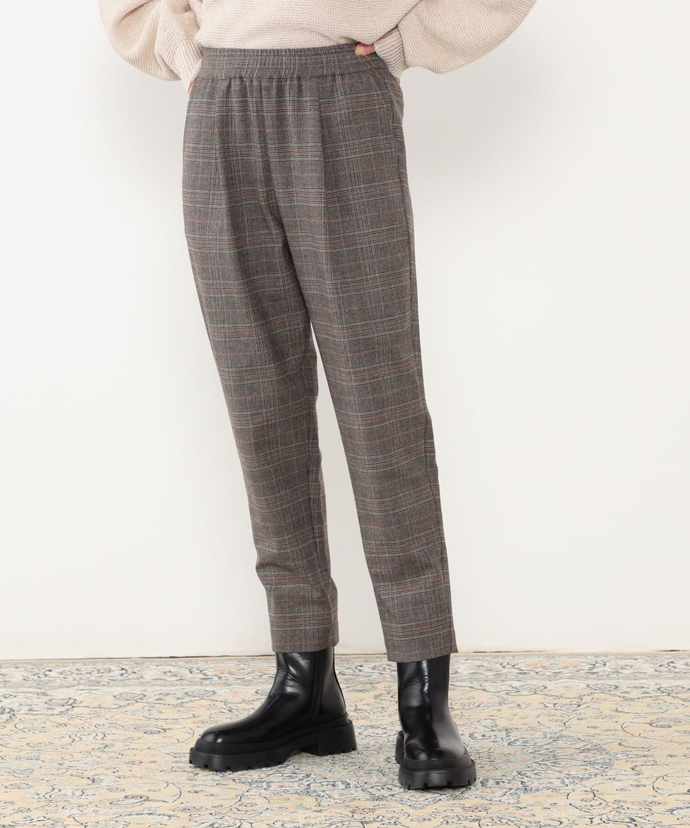 【WALDO】グレンチェック両面起毛トラックパンツ