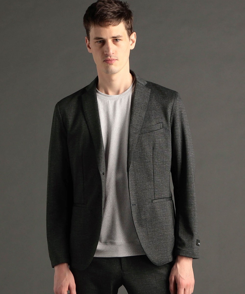 DELEGANT メランジプリントジャージ セットアップジャケット