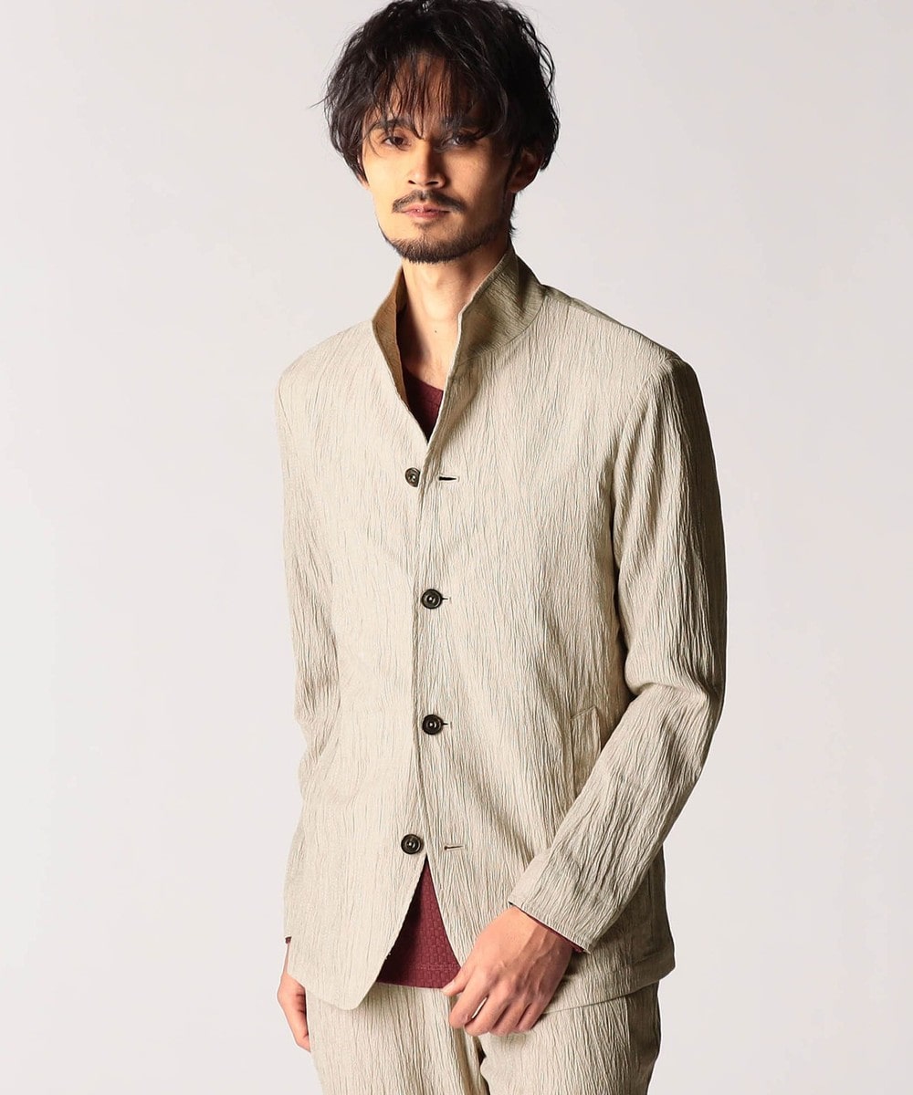 エステルクレープ スタンドカラーカヴァーオールジャケット