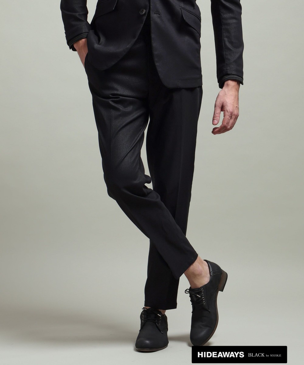 【HIDEAWAYS BLACK】ガムストレッチブライトシャンブレー　イージースラックス