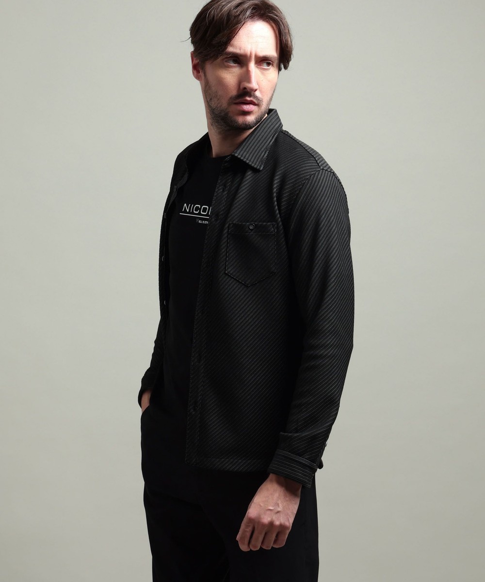 【HIDEAWAYS BLACK】ブライトタックバイヤスレギュラーカラーシャツ