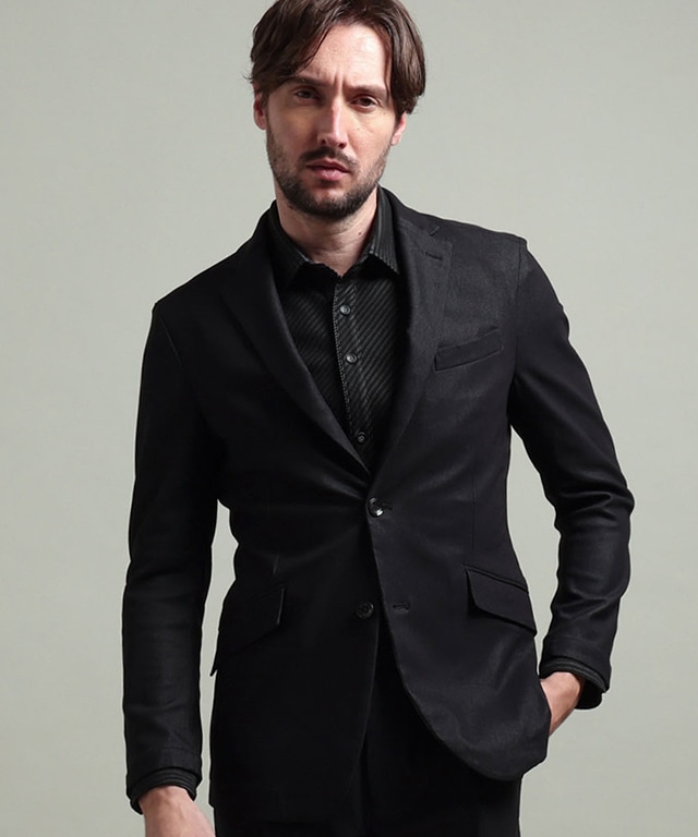 【HIDEAWAYS BLACK】ガムストレッチブライトシャンブレー2Bジャケット