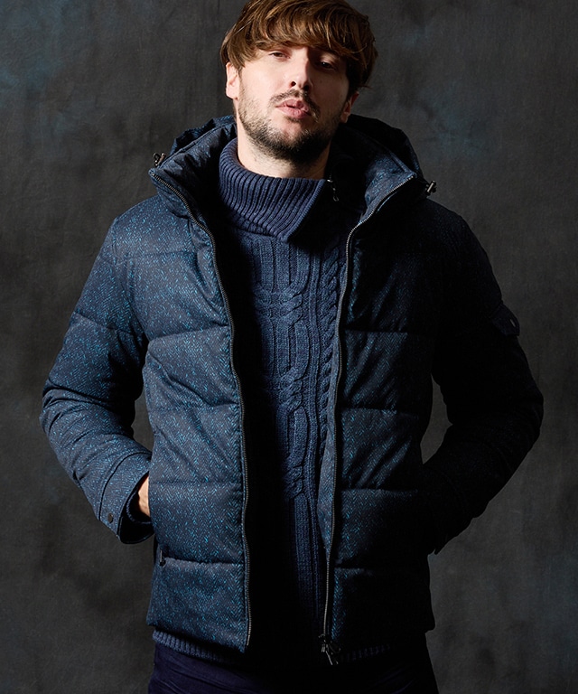 フードプリント中綿ブルゾン