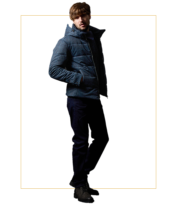 フードプリント中綿ブルゾン