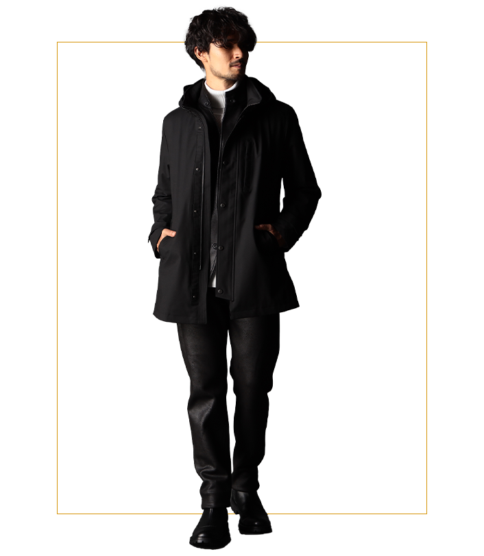 フード着脱３WAYスタンドコート