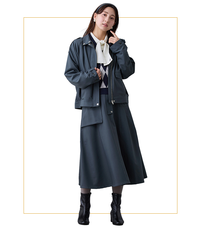 スタンドカラートレンチジャケット