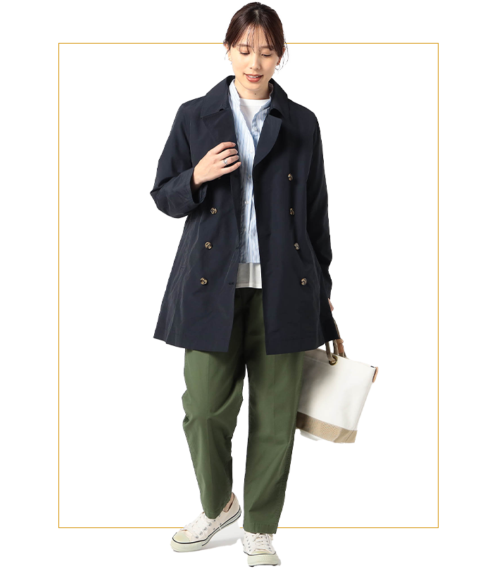 ミディ丈 ベーシックトレンチコート