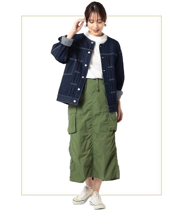 【BROOKLYN OVERALL】ノーカラーデニムジャケット